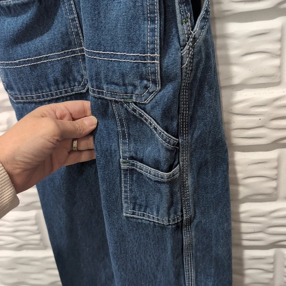 John Deere Denim Jean Bib Overalls Kids Youth Size 5 Outdoor Farmer Tractor Logo